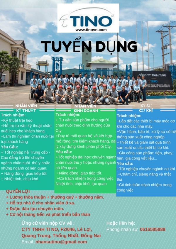 TH&Ocirc;NG B&Aacute;O TUYỂN DỤNG